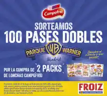 🎢🎉 ¡Campofrío sortea 100 entradas dobles para el Parque Warner de Madrid! 🎟️🌟 (Sorteo por compra)