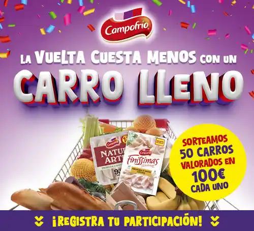 🛒✨ Campofrío sortea 50 carritos de la compra valorados en 100€ 🎁 (Sorteo por compra)