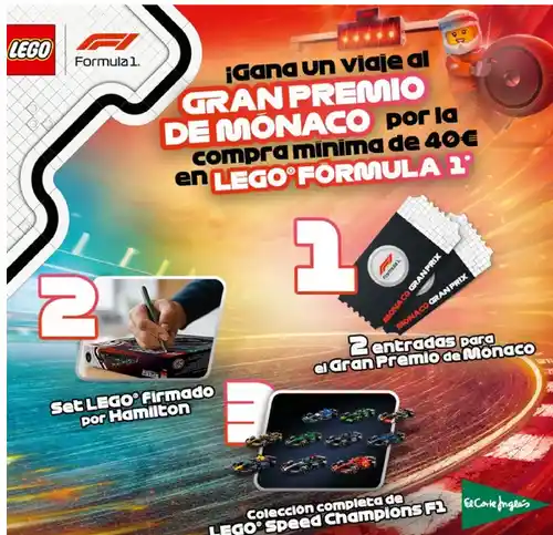 🏎️🌟 Lego y El Corte Inglés te llevan al GP de Mónaco de F1! 🏁✈️(Sorteo por compra)