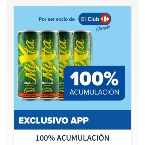 🍋 Mahou Mixta Shandy 33cl gratis con acumulación del 100% en Carrefour (Exclusivo App)