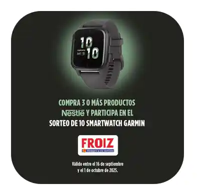 🎉⌚ Nestlé sortea 10 Smartwatch Garmin Venu Sq 🏃‍♂️🔥 (Sorteo por compra)
