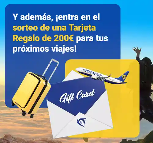 🎫 Sorteo Ryanair: Tarjeta Regalo de 200€ para tus próximos viajes