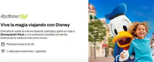 🎉✨ Sprinter sortea un viaje mágico a Disneyland Paris 🏰✈️(Sorteo por compra)