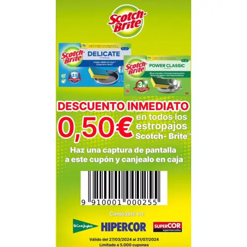 0,50€ descuento directo Scotch Brite