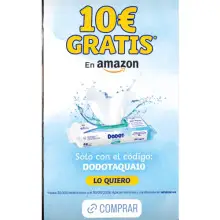 10€ gratis Amazon para toallitas dodot Aqua pure