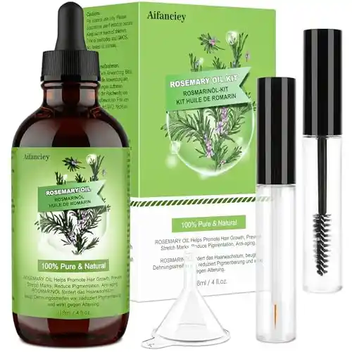 118ML Aceite de Romero 100% Pure Natural Aceite de Romero para el Cabello Estimula el Crecimiento del Cabello, las Pestañas y las Cejas, la Barba, las Uñas, el Cuerpo y el Rostro