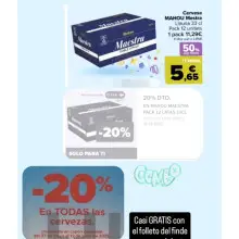 12 latas de cerveza mahou maestra por 1,13€ (combinaciones Carrefour)
