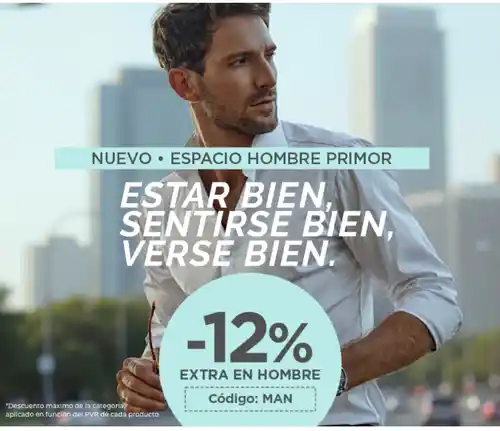 12% en Hombre código MAN en PRIMOR