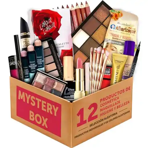 12 Productos de Cosmética y Maquillaje en Cajita Regalo de Belleza