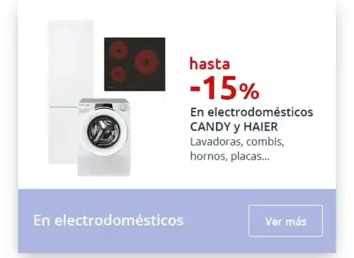 15% CANDY HAIER en Carrefour