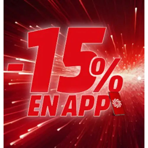 15% en todo desde la APP -  Mediamarkt hasta el 29/07