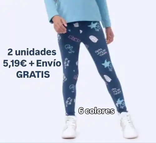 2 Leggings de Niña desde 5,19€ En carrefour (Recogida Gratis) Varios colores