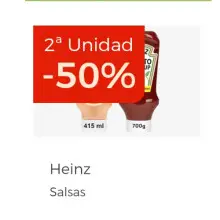 2ª Unidad 50% en corte inglés en salsas Heinz