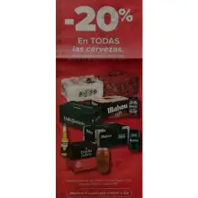 20% de descuento en todas las cervezas, acumulable al 50 Que vuelve (Carrefour)