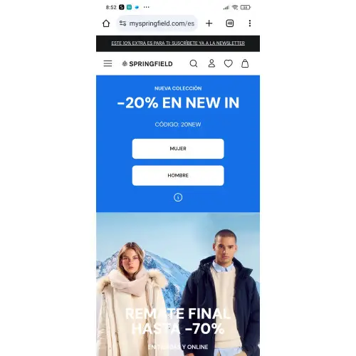 Código descuento 20 % en Myspringfield