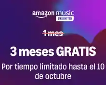 3 meses GRATIS de Música ilimitada, sin anuncios  con Amazon music