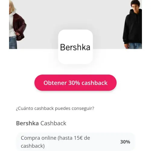 30% de cashback en Bershka con TopCashback – Hasta 15€ de REGALO