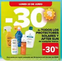 30% de descuento en todos los protectores solares (Carrefour 23/06)