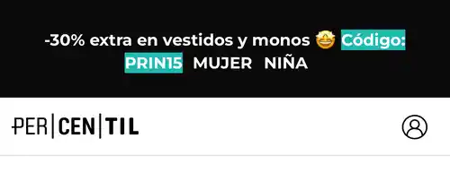 30% en vestidos y monos | Percentil