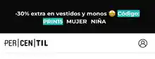 30% en vestidos y monos | Percentil