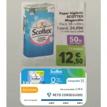 36 megarollos scottex por 10,74€ (cuentas seleccionadas Carrefour)