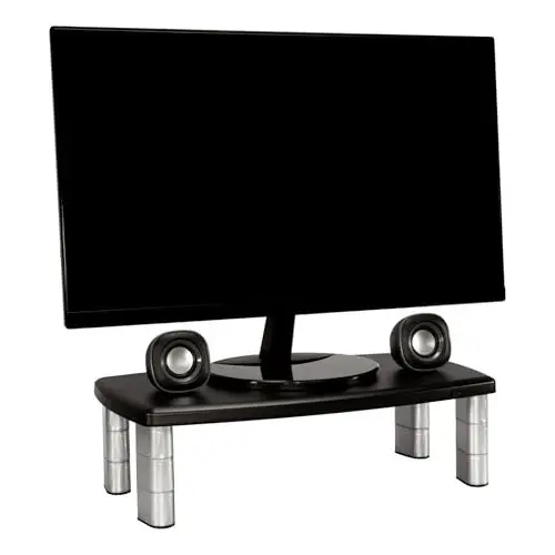 3M Soporte Ajustable de Monitor, Color Negro y Plateado, 50,8 נ30,48 נ14,9 cm