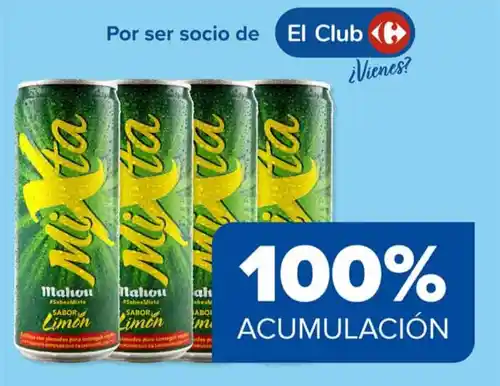 4 latas de mixta gratis en Carrefour