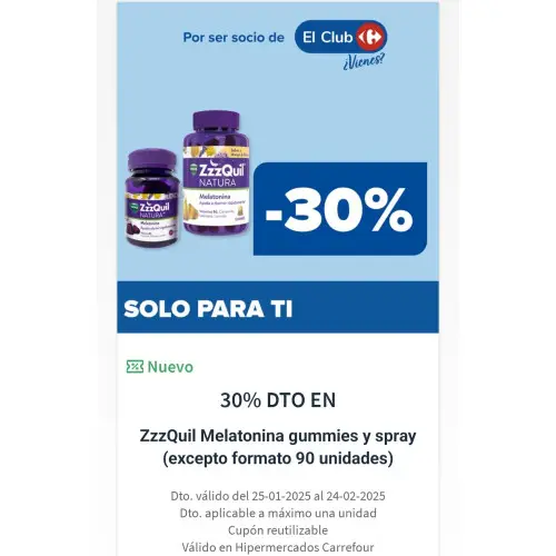 -45% de descuento en zzzquil con la cuponera y carrefour (cuentas seleccionadas)