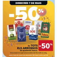 50% de descuento en arroces y 3x1 en algunas variedades (solo 7/5 en Carrefour)
