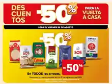 50% de descuento en arroz (Carrefour, solo 29/8)