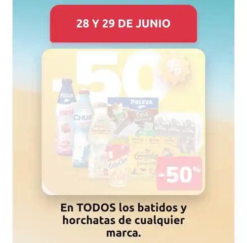 50% de descuento en batidos y horchatas (Carrefour)