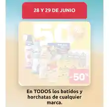 50% de descuento en batidos y horchatas (Carrefour)