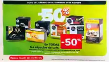 50% de descuento en cápsulas de café (Carrefour 30 y 31/8)