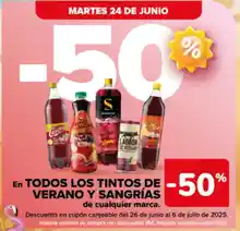 50% de descuento en tinto de verano y sangría (Carrefour 24/06)