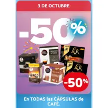 50% de descuento en todas las cápsulas de café (Carrefour 3/10)