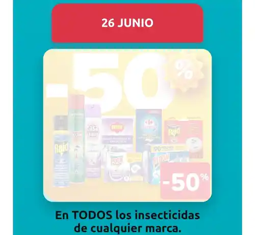 50% de descuento en todos los insecticidas (Carrefour)