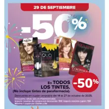 50% de descuento en todos los tintes (Carrefour 29/9)