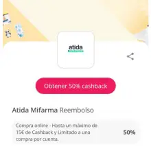 50% de reembolso en tus compras online en Atida Mifarma 🛒