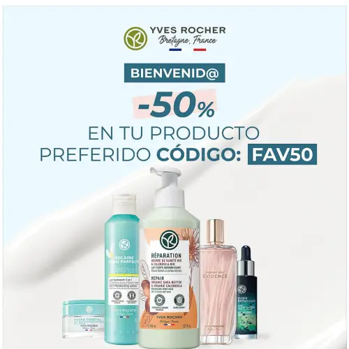 50% en un produco (nuevos usuarios) YVESROCHER
