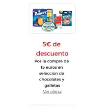 5€ DE DESCUENTO Por la compra de 15 euros en selección de chocolates y galletas (El corte inglés Online)