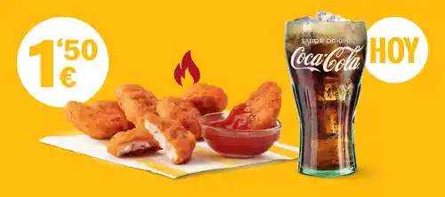 6 McNuggets® o Spicy McNuggets® + Refresco Pequeño por 1,50€