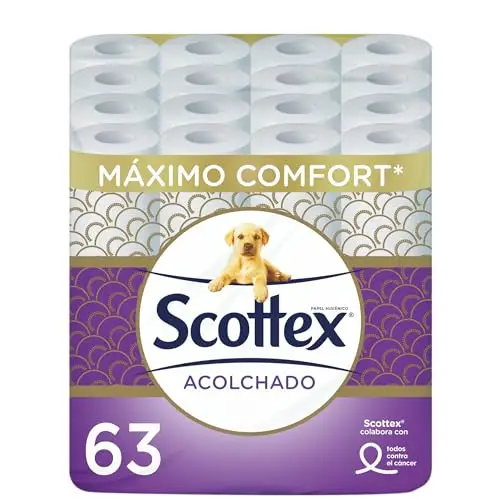 63 Rollos Scottex Acolchado Papel Higiénico