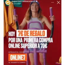 7€ de descuento en Consum Compra Online (superior a 70€)