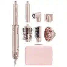 7MAGIC Air Styler 7 en 1 Multifunción, Cepillo de Aire Caliente Voluminizador y Alisador, Rizador Automático, Secador de Pelo Iónico, Moldeador Profesional, sin Daño por Calor, con Estuche de Viaje