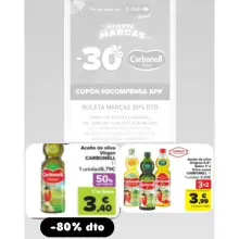 80% de descuento en aceite de oliva virgen carbonell (cuentas seleccionadas Carrefour)