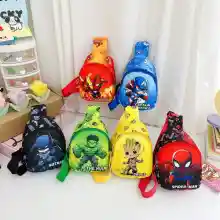 8,06€ | Bolso de pecho para niños de Marvel de Disney, bolso de hombro de dibujos animados de Spider-Man Capitán América Iron Man, bolso cruzado bonito, monedero, regalos