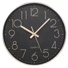 ACCSHINE Reloj de Pared Moderno Grandes Decorativos Silencioso Interior Reloj de Cuarzo de Cuarzo Redondo No-Ticking para Sala de Estar para Cocina Sala de Estar Oficina Dormitorio Aula (30 cm, negro)