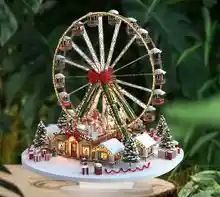 Acrílico rueda de la fortuna de Navidad decoración de mesa, adorno de escritorio festivo