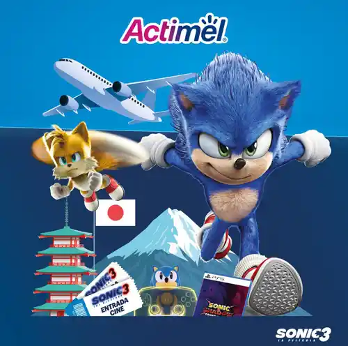 Actimel Regala Premios de Sonic o un Viaje a Tokio (Sorteo por compra)