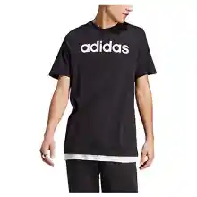 adidas Essentials Single Jersey Linear Embroidered Logo T-shirt Camiseta, Black, L Hombre